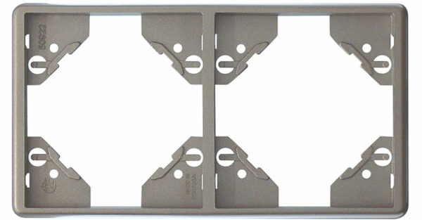 Вертикальная двойная рамка Apolo 5000 Metalized – серебро 1